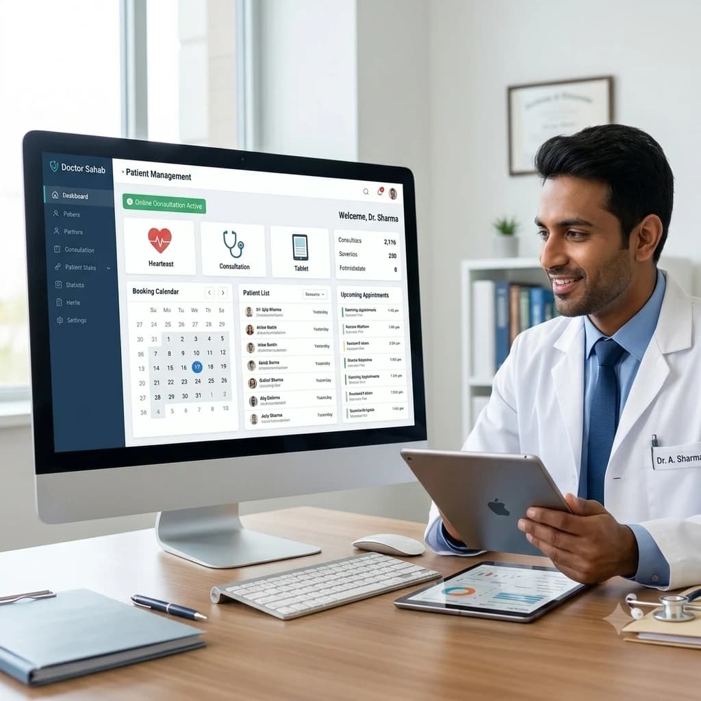 Doctor Saheb online management dashboard preview